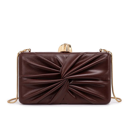 Ruched Evening Clutch Bag