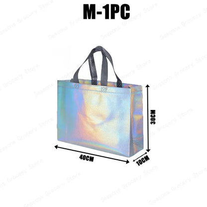 Large Capacity Reusable Holographic Shopper Bag