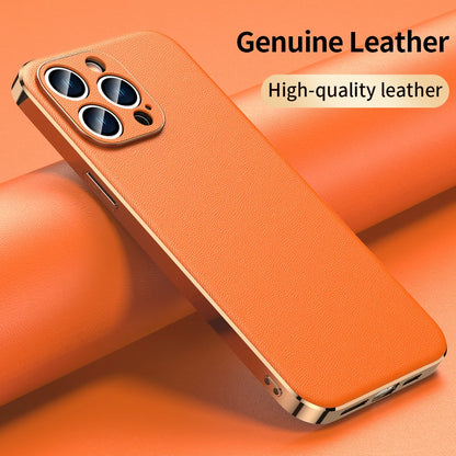 Genuine Cowhide Leather Phone Case for iPhone 16 15 14 12 11 13 Pro Max 14 Plus