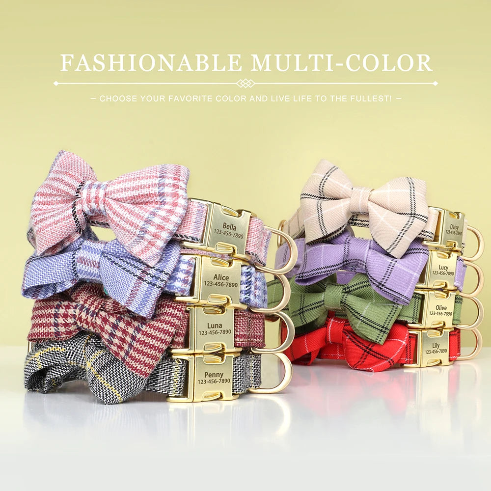 Custom Nylon Dog Collar with Bowknot