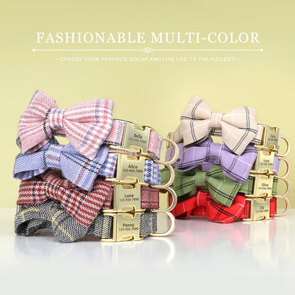 Custom Nylon Dog Collar with Bowknot