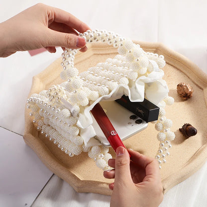 Pearl Beaded Evening Clutch Bag