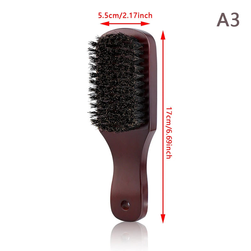 Wood Handle Boar Bristle Hair & Beard Brush
