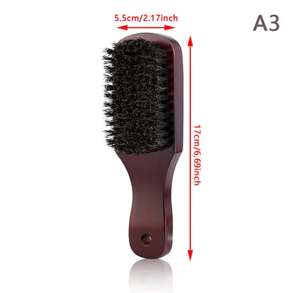 Wood Handle Boar Bristle Hair & Beard Brush