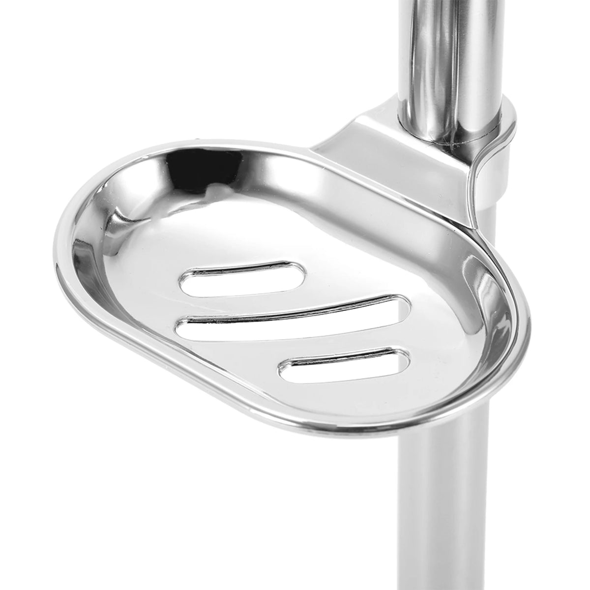 Stainless Steel Shower Slide Bar with Adjustable Holder & Soap Rack