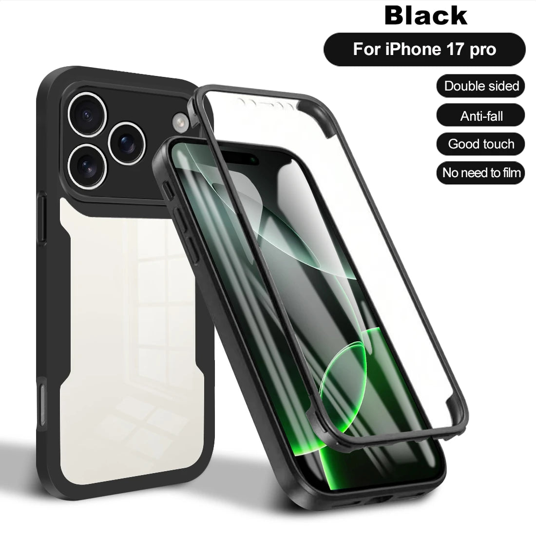 Full Coverage Anti-Scratch Bumper Case for iPhone 12–17 Series