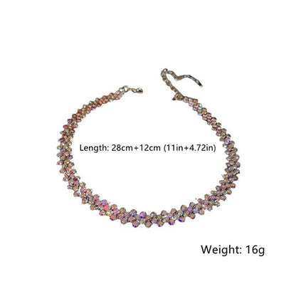 Geometric Rhinestone Crystal Choker Necklace