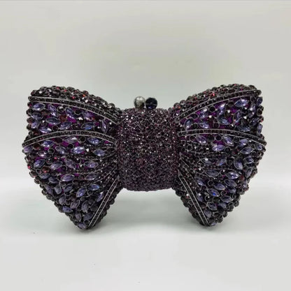 Rhinestone Bow Evening Clutch