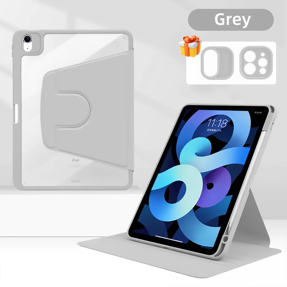 360° Rotatable Transparent Back Case for Apple iPad