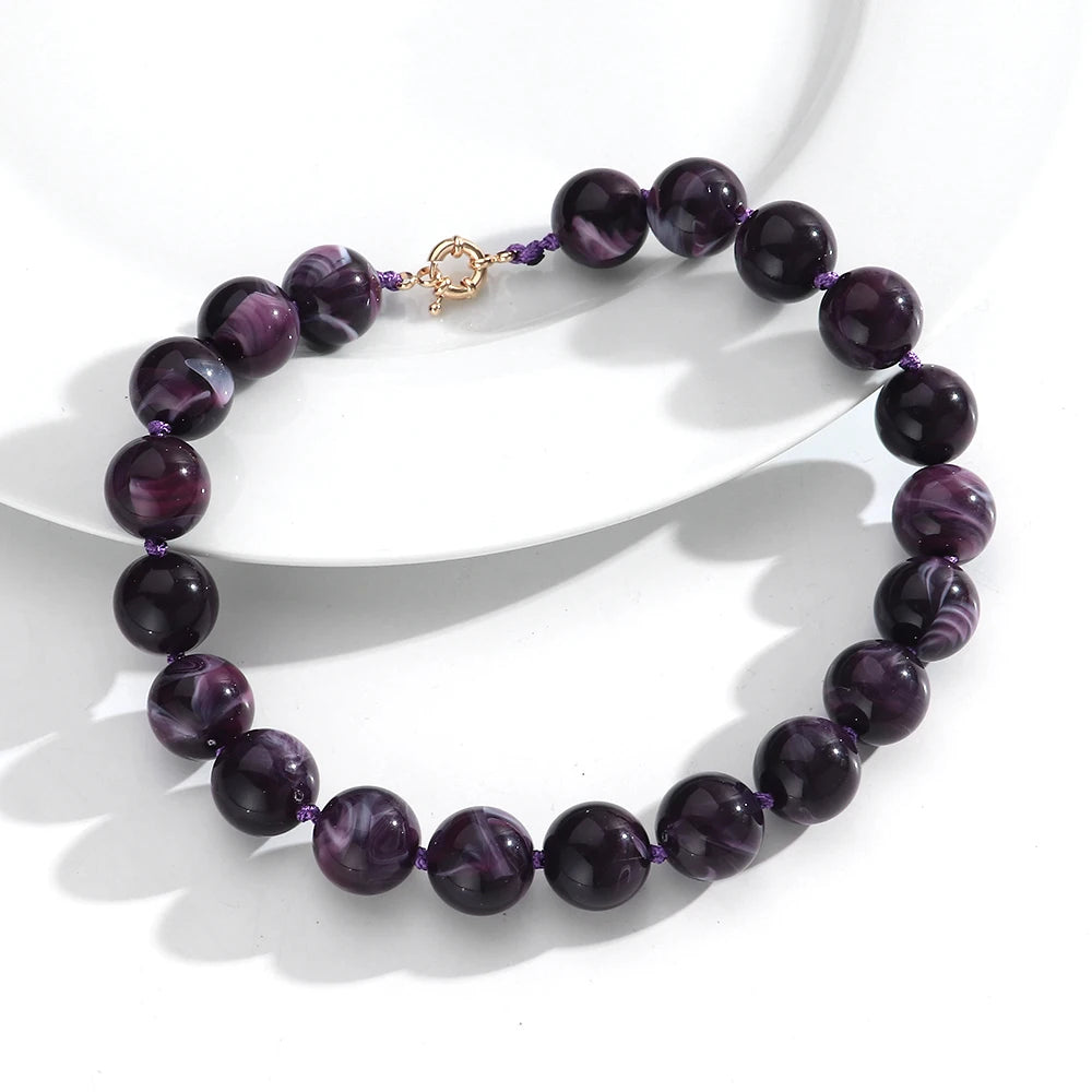 Fishsheep Multicolor Beaded Choker Necklace