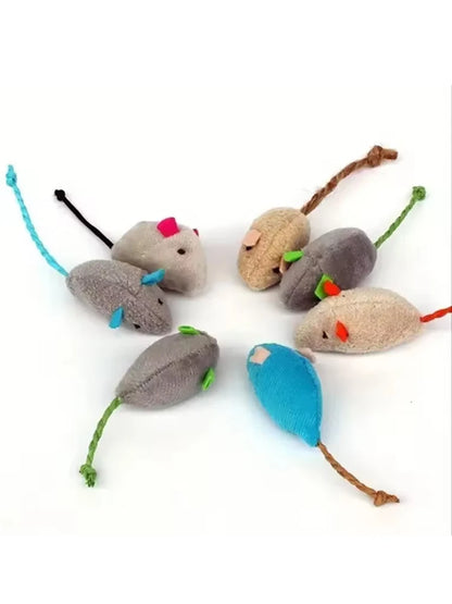 Plush Mouse Cat Toy Set
