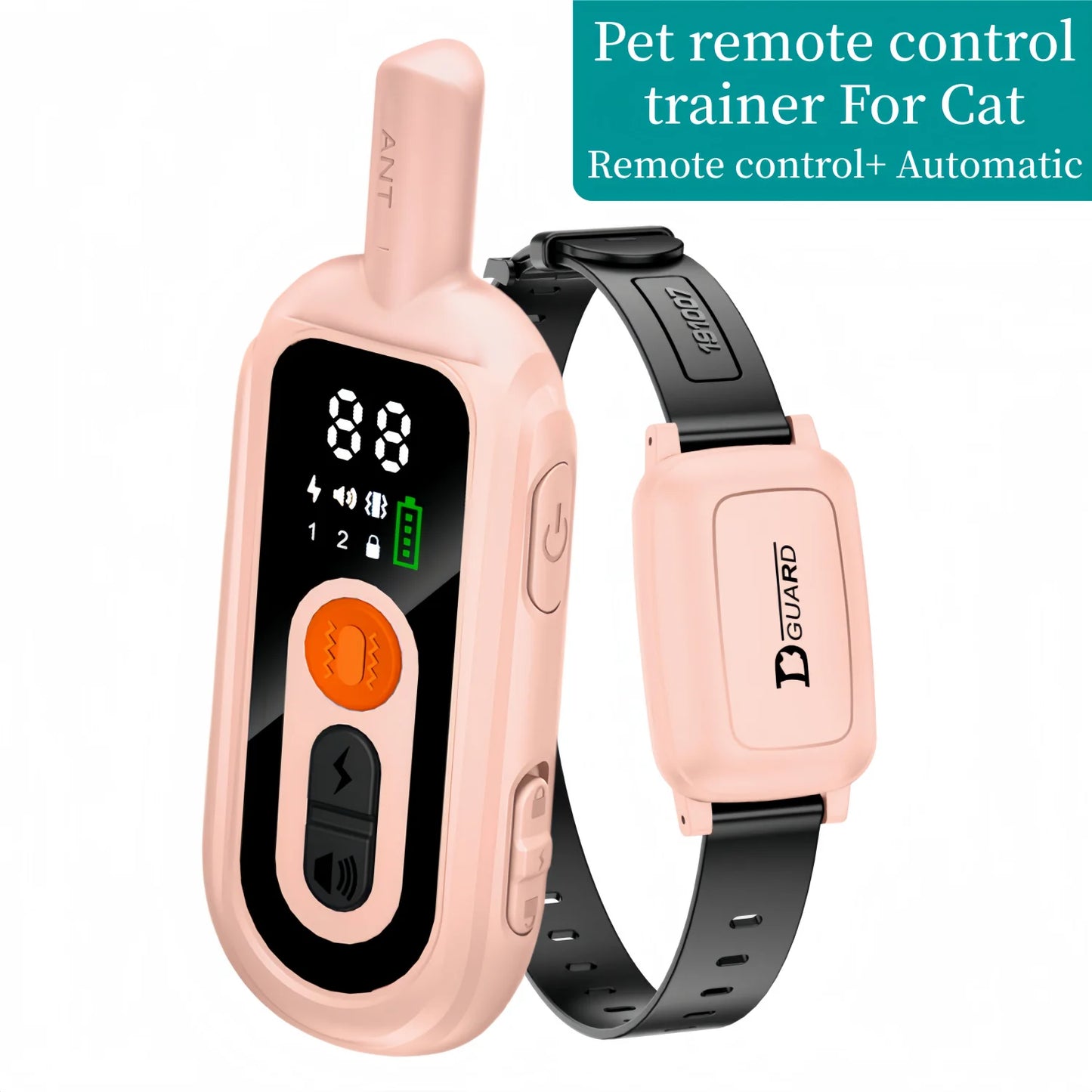 Rechargeable Cat Behavior Training Collar with Remote Control
