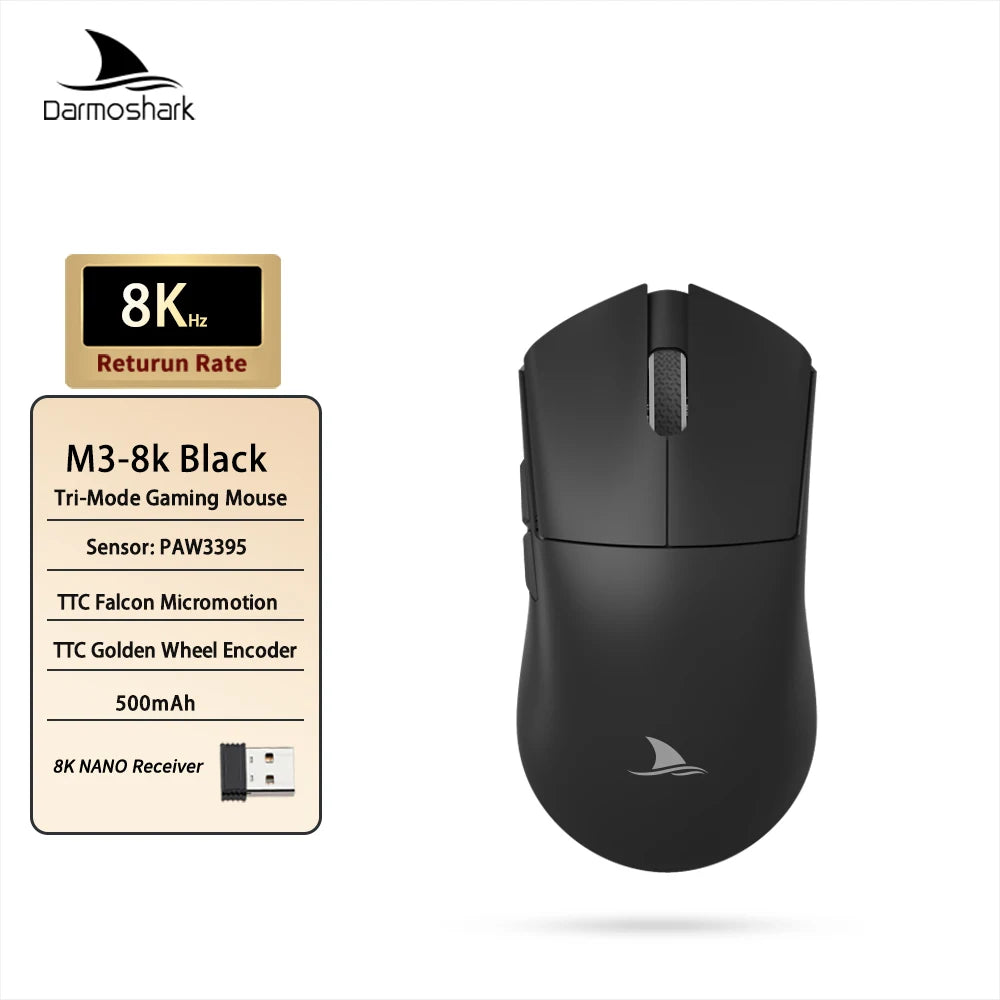 Darmoshark M3 V2 Ultralight Gaming Mouse with PAW3395 Sensor & 8K Polling