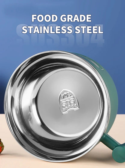 Insulated Stainless Steel Instant Noodle Bowl with Lid & Built-In Strainer
