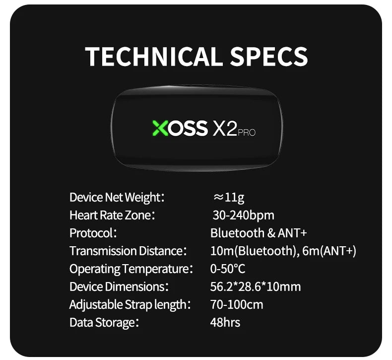 Bluetooth & ANT+ Chest Strap Heart Rate Sensor