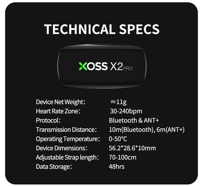 Bluetooth & ANT+ Chest Strap Heart Rate Sensor