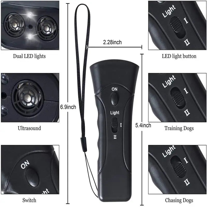 Ultrasonic Dog Training & Bark Control Device