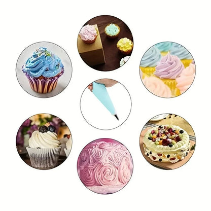 Cake Decorating Kit with Piping Bags, Stainless Steel Tips & Couplers