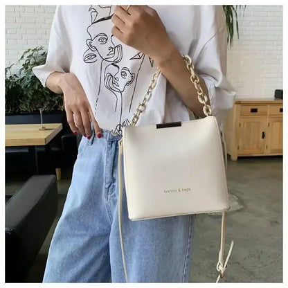 Minimalist Chain Bucket Crossbody Bag