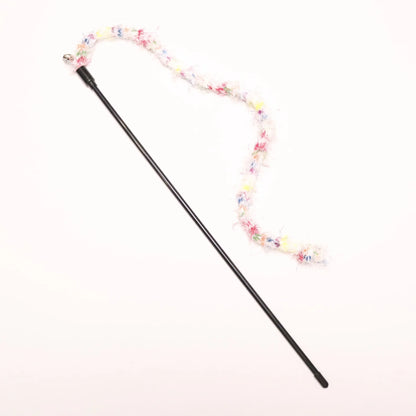 Colorful Plush Rope Cat Teaser Wand Set