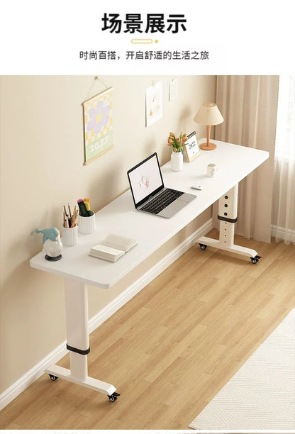 Adjustable Overbed Laptop Desk with Hand Crank & Wheels