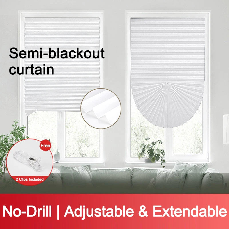 No-Drill Pleated Blackout Window Blind