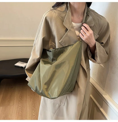 Minimalist Nylon Tote Shoulder Bag