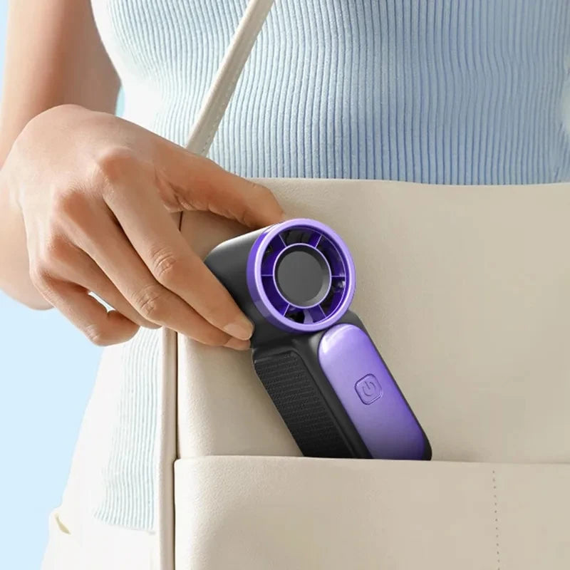 USB Rechargeable Mini Handheld Fan with Digital Display