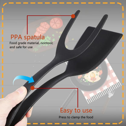 2-in-1 Grip & Flip Spatula Tongs