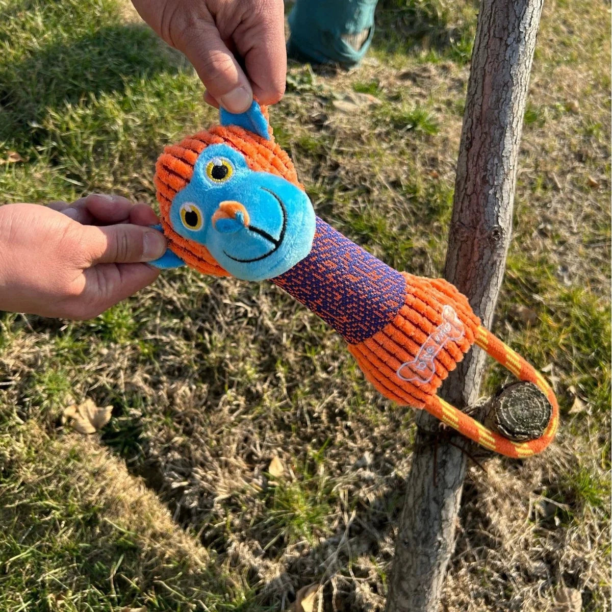 Corduroy Animal Squeaky Dog Toy