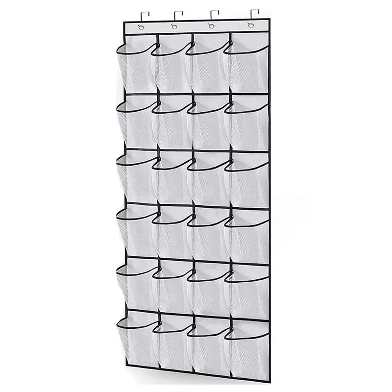 24 Mesh Pockets Wall Mounted Shoes Storage Bag