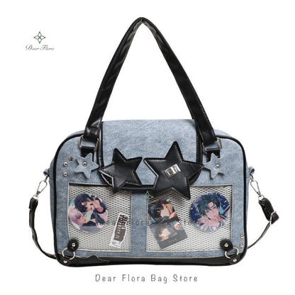 Transparent DIY Ita Shoulder Bag for Pins & Collectibles