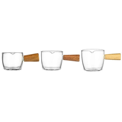 Wooden Handle Glass Measuring Cup