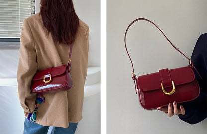 Vintage Horseshoe Buckle Crossbody Shoulder Bag