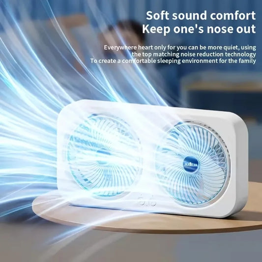 Dual Head USB Desk Fan Portable Cooling Fan