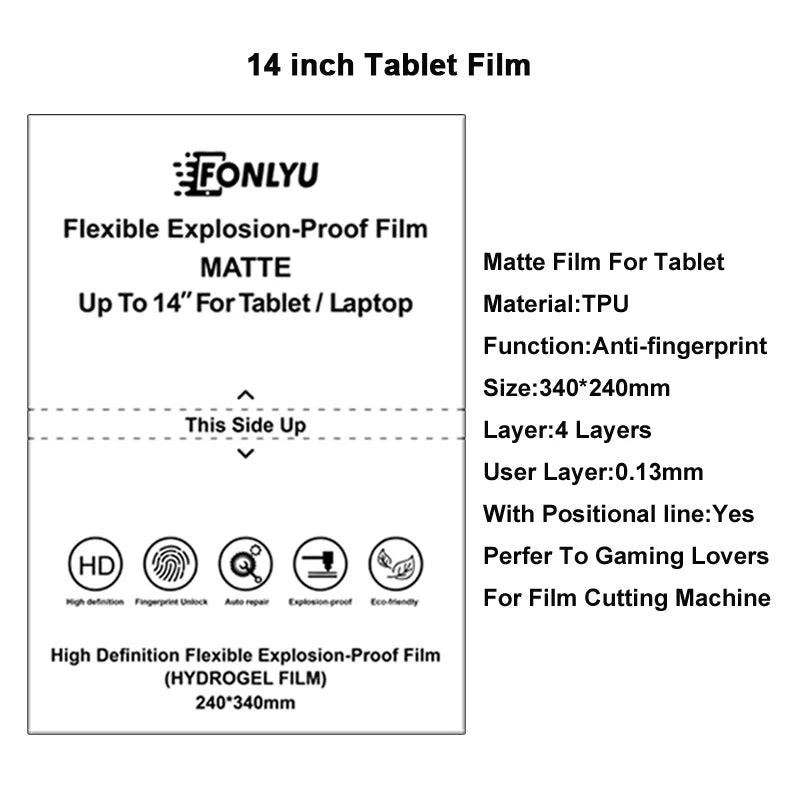 Fonlyu Soft TPU Screen Protector Film for Tablets
