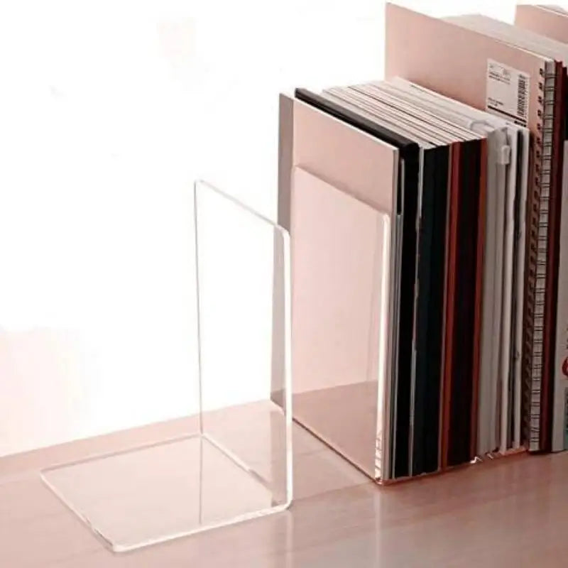 Clear Acrylic Bookends Set
