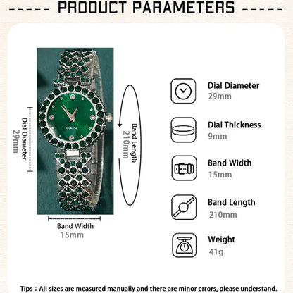 Women’s Heart Rhinestone Watch Jewelry Set