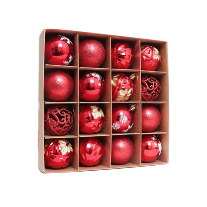 16-Piece Glass Christmas Bauble Set