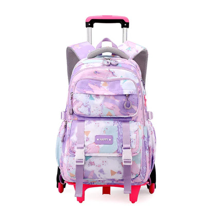Girls Rolling School Backpack with Wheels