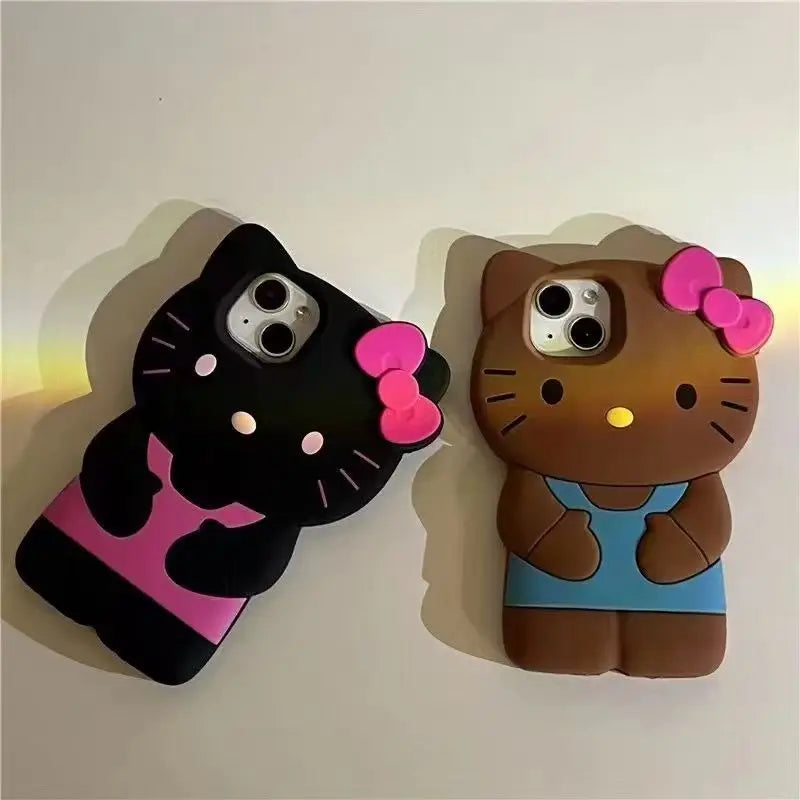 Bowknot Kitty 3D Silicone Phone Case