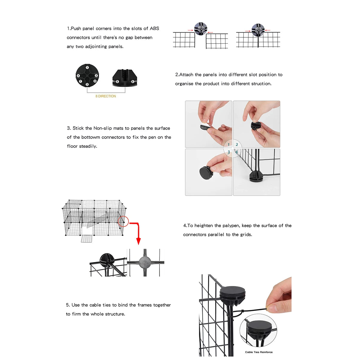 Modular Wire Pet Playpen & Indoor Dog Enclosure