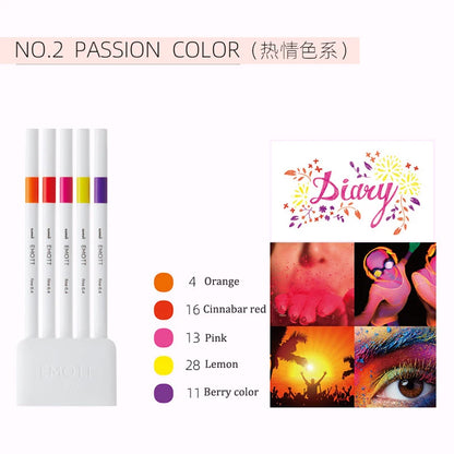 5pc Uni EMOTT Fiber Marker Pen water-based
