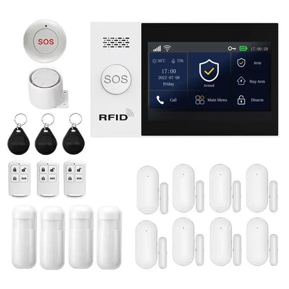 Tuya Security Alarm Kit with Touch Screen & Sensors