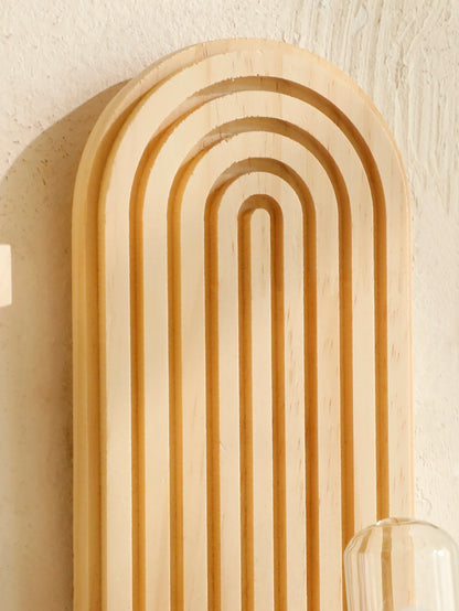 Geometric Natural Wood Wall Mounted Display Shelf