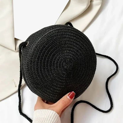 Round Straw Crossbody Bag