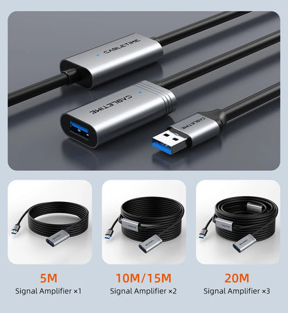 CABLETIME USB 3.0 Active Extension Cable – Male to Female