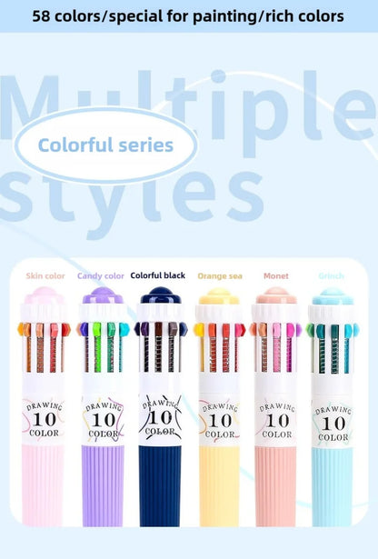 0.8mm Soft Grip Multi-Colour Ballpoint Pen for Drawing & Writing