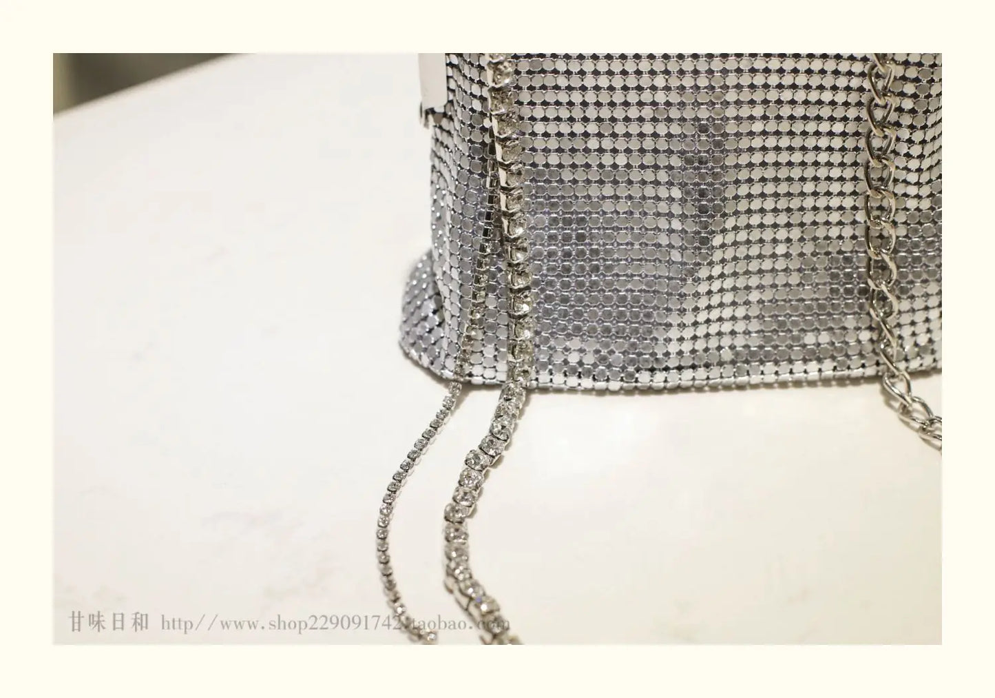 Metallic Sequin Kiss-Lock Bag