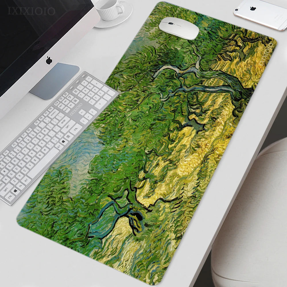 Large Non-Slip Mouse Pad with Van Gogh Inspired Artwork